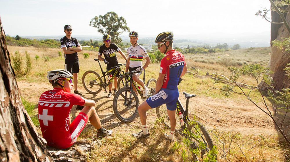 Team Scott-Odlo: Nino Schurter, Michiel Heijden, Andri Frischknecht, Thomas Frischknecht