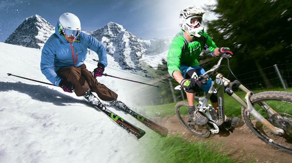 Skifahrer versus Biker