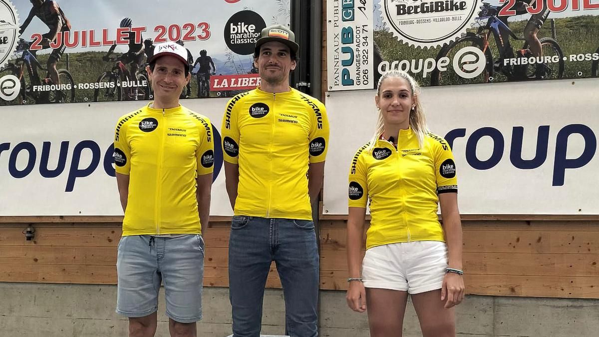 Hansueli Stauffer (links) führt nach seinem Bergibike-Sieg die Gesamtwertung an.