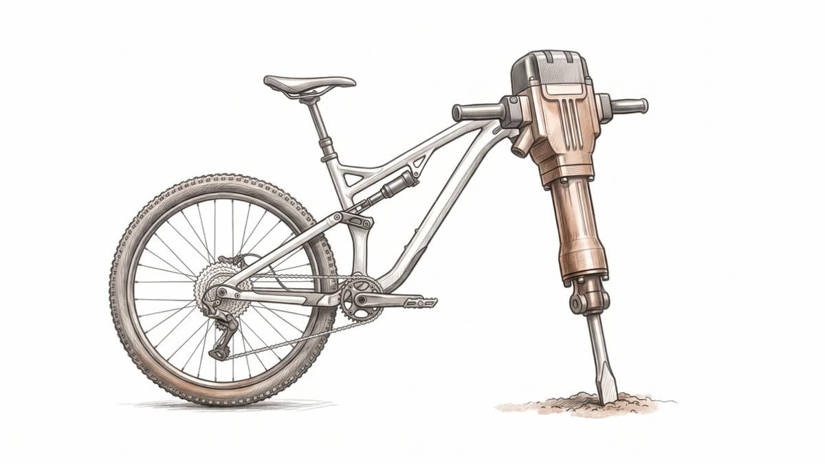 Mountainbike mit Presslufthammer