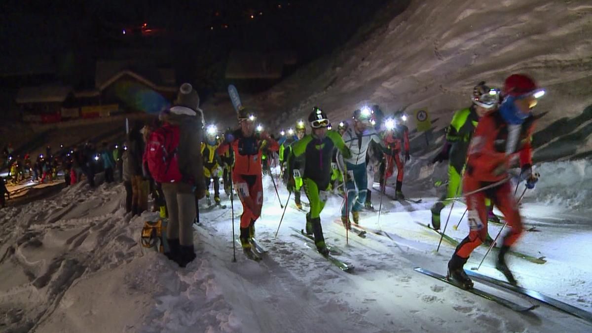 Munggä Run 2019, Vogel in der Mitte im grünen Dress, Screenshot TV Südostschweiz