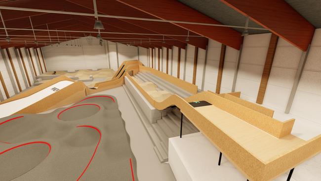Auf 3700 m² locken künftig actionreiche Sporterlebnisse in Österreichs erstem Indoor-Bikepark.