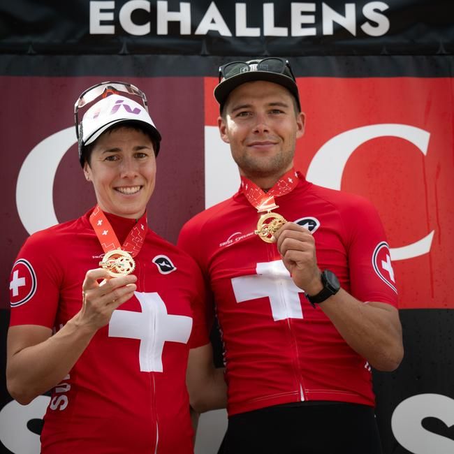 Die frischgebackenen Schweizermeister, Linda Indergand und Filippo Colombo.
