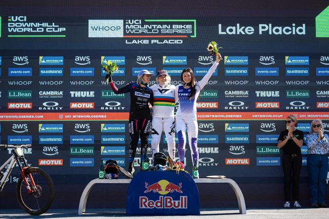 Podium Elite Frauen Downhill Weltcup Lake Placid 2025