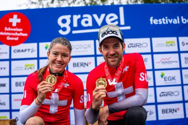 Lea Huber und Lars Forster - erste Schweizermeister im Gravel