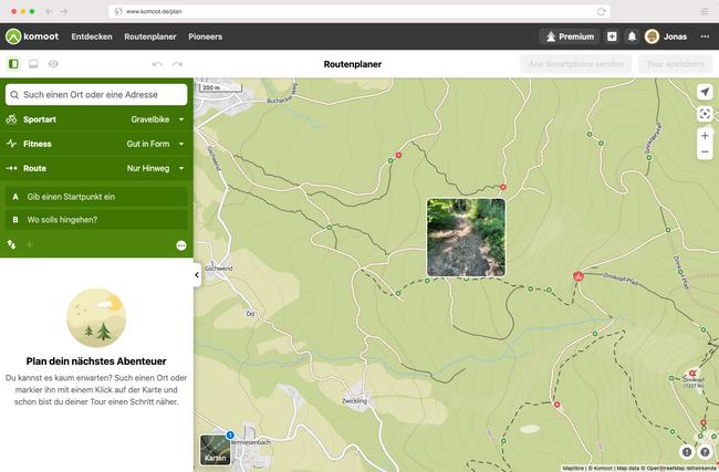Routenplanung mit komoot Trail View II