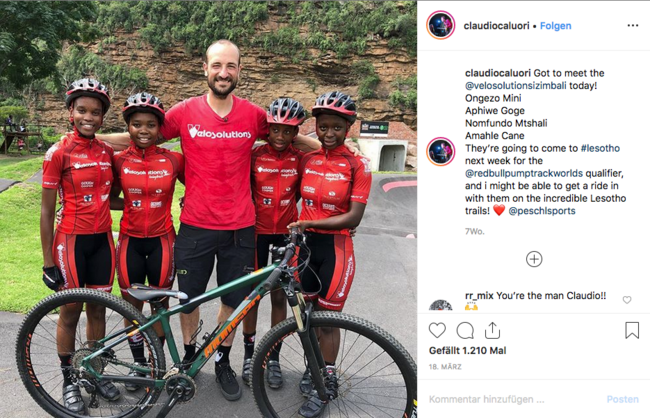 Claudio Caluori und Frauen-Bike-Team Velosolutions Izimbali