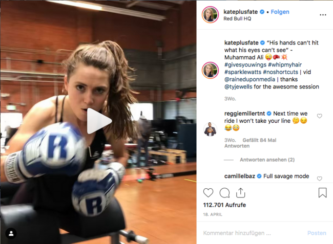 Kate Courtney boxing at RBHQ