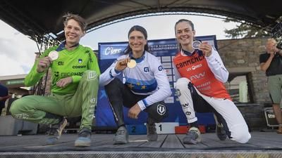 Lisa Baumann gewinnt Bronze an der DH-EM 2023. ©Kopyto Photography
