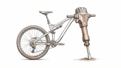 Mountainbike mit Presslufthammer