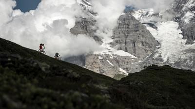 Biker auf der Kleinen Scheidegg