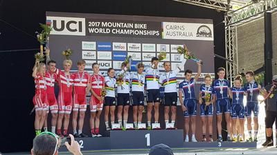 Podest Teamrelay, Mountainbike-WM Cairns 2017