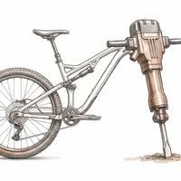Mountainbike mit Presslufthammer